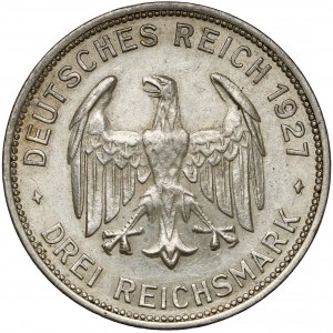 Niemcy, Weimar, 3 marki 1927-F - Tübingen