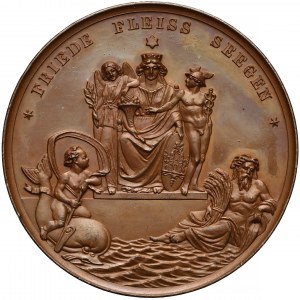 Łotwa, Ryga, Medal otwarcie giełdy 1856 (Loos / Kullrich)