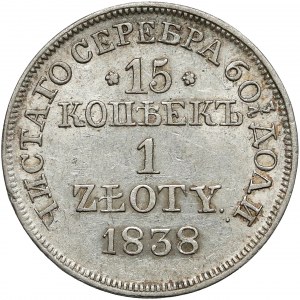 15 kopiejek = 1 złoty 1838 MW, Warszawa