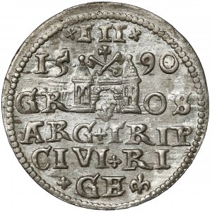 Zygmunt III Waza, Trojak Ryga 1590 - LI+
