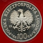 Próba (Ag) 100 złotych 1973 Kopernik - mała głowa