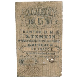 Modlin, Kantor B. M. & S. Temkin, 15 kopiejek 1861