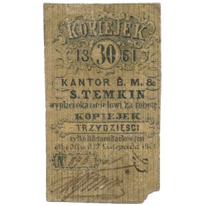 Modlin, Kantor B. M. & S. Temkin, 30 kopiejek 1861