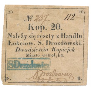 Ostrołęka, S. Drozdowski, 20 kopiejek (XIX w.)