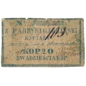 Raciąż, Fabryka Garbarska, 20 kopiejek (XIX w.)