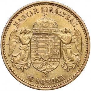 Hungary, Franc Joseph I, 10 korona 1892 KB, Kremnitz