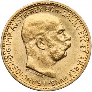 Austria, Franz Joseph I, 10 corona 1909 - Schwartz