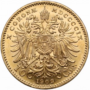 Austria, Franciszek Józef I, 10 koron 1909 - duża głowa