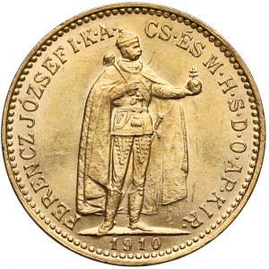 Hungary, Franc Joseph I, 10 korona 1910 KB, Kremnitz