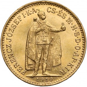 Hungary, Franc Joseph I, 10 korona 1910, Kremnitz