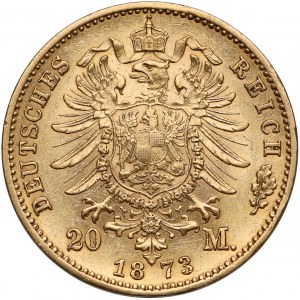 Germany, Würtemberg, 20 mark 1873 F
