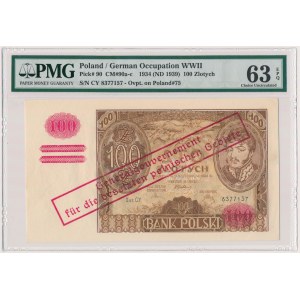 100 złotych 1934 z ORYGINALNYM przedrukiem GG