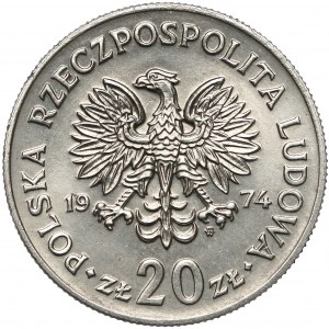 Próba NIKIEL 20 złotych 1974 Nowotko