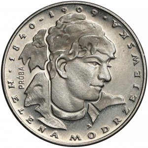 Próba NIKIEL 100 złotych 1975 Modrzejewska - duża głowa