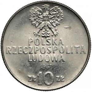 Próba NIKIEL 10 złotych 1967 Świerczewski - bez czapki