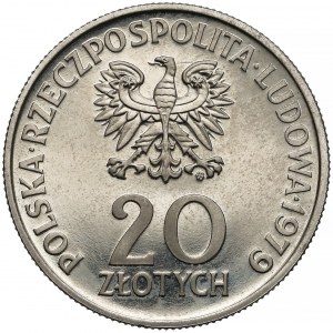 Próba NIKIEL 20 złotych 1979 Rok Dziecka - PRÓBA niżej