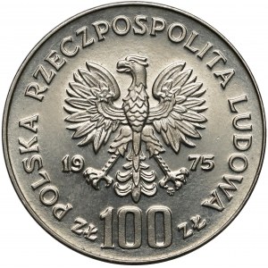 Próba NIKIEL 100 złotych 1975 Modrzejewska - mała głowa