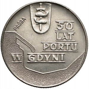 Próba NIKIEL 10 złotych 1972 Port w Gdyni - tło z deseniem