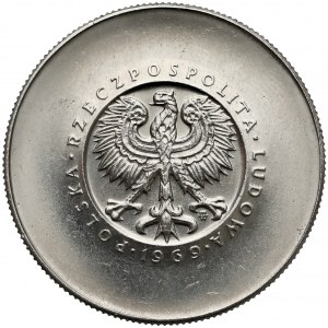 Próba NIKIEL 10 złotych 1969 XXV lat PRL - małe napisy