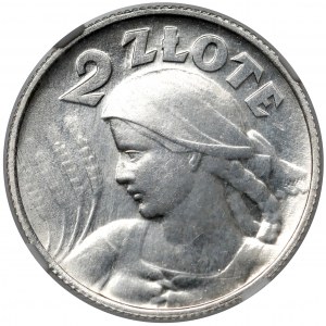Kobieta i kłosy 2 złote 1924 - literka H - WYŚMIENITA, rzadkość