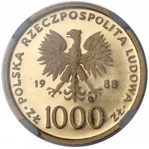 1.000 zł 1988 Jan Paweł II - NGC PF68 UC