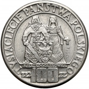 Próba NIKIEL 100 złotych 1960 Mieszko... postacie - bez deseniu