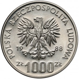 Próba NIKIEL 1.000 złotych 1988 MŚ w Piłce Nożnej Włochy