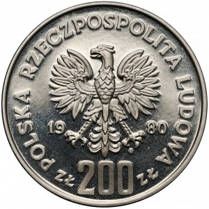 Próba NIKIEL 200 złotych 1980 Kazimierz I Odnowiciel - półpostać