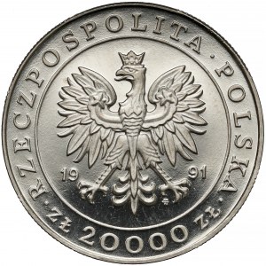 Próba NIKIEL 20.000 złotych 1991 Mennica Warszawska