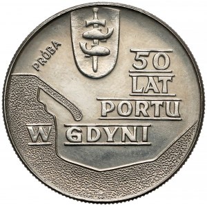 Próba NIKIEL 10 złotych 1972 Port w Gdyni - tło z deseniem