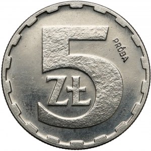 Próba NIKIEL 5 złotych 1986