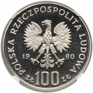 Próba NIKIEL 100 złotych 1980 Głuszce