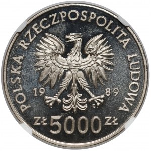 Próba NIKIEL 5.000 złotych 1989 Władysław II Jagiełło - popiersie