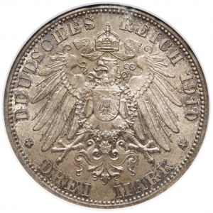Niemcy, Saksonia-Weimar-Eisenach, 3 marki 1910 - zaślubinowe