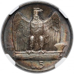 Włochy, 5 lirów 1927-R