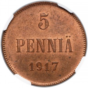 Finlandia / Rosja, Rząd Tymczasowy, 5 penniä 1917