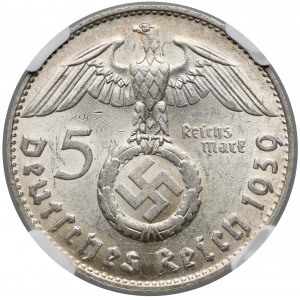 Germany, III Reich, 5 mark 1939 D - Hindenburg