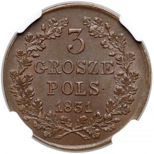 Powstanie Listopadowe, 3 grosze 1831 KG