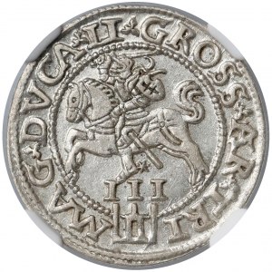 Zygmunt II August, Trojak Wilno 1562 - duża Pogoń - piękny