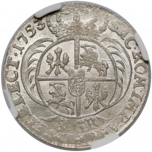 August III Sas, Dwuzłotówka Lipsk 1753 - 8 GR - piękna