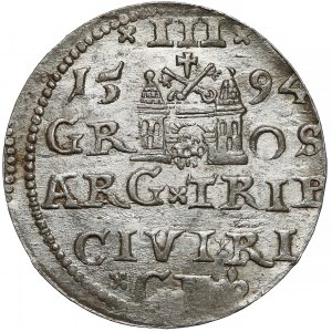 Zygmunt III Waza, Trojak Ryga 1594 - późny