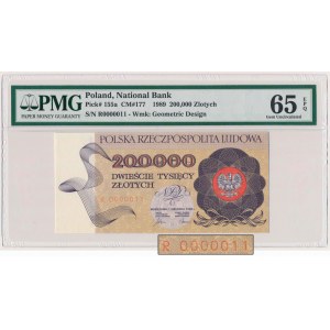 200.000 złotych 1989 - niski numer - R 0000011