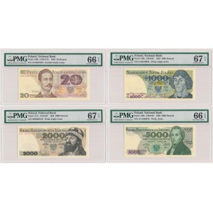 Zestaw banknotów 20-5.000 złotych 1982-1986 (4szt)