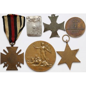 Lot 7 pcs. medals and badges, Austria, Germany, Russia etc.