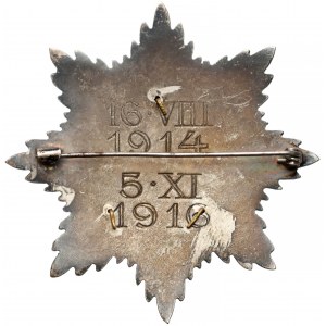 Duża odznaka NKN 5 listopada 1916 - z orłem na emaliowanej tarczy i w wieńcu
