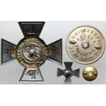 Krzyż Legionowy z miniaturką - JM w srebrze - piękny stan zachowania