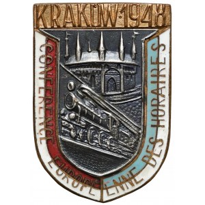 Znaczek Europejska Konferencja Rozkładów Jazdy Kraków 1948
