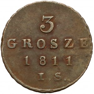 Księstwo Warszawskie, 3 grosze 1811 IS