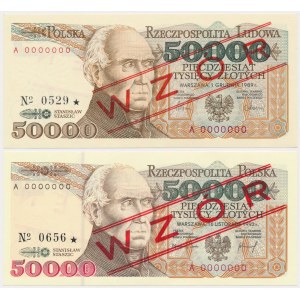 50.000 złotych 1989-1993 - WZÓR - KOMPLET roczników (2szt)