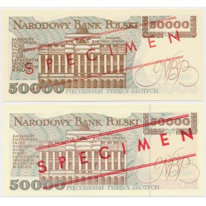 50.000 złotych 1989-1993 - WZÓR - KOMPLET roczników (2szt)